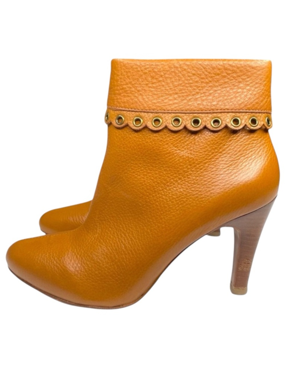 new Michael Kors ❁ Roadie Heeled Leather Ankle Boots Booties ❁ Luggage Tan ❁ 6M - Picture 8 of 16